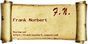 Frank Norbert névjegykártya