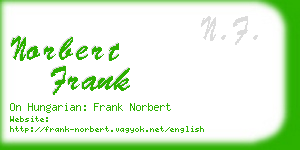 norbert frank business card